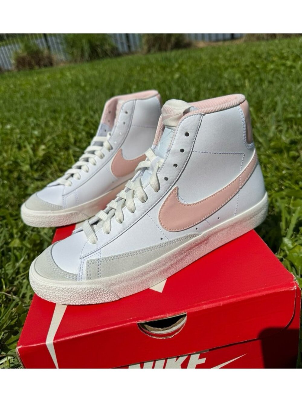 7Y | 8.5 WOMEN'S NIKE Blazer Mid white pink DA4086-128 SNEAKERS SPORTSWEAR
